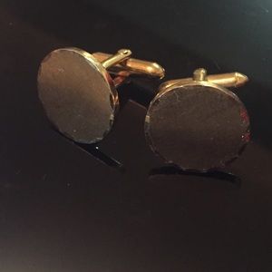 Vintage Swank Gold Toned Round Cuff Links Gift